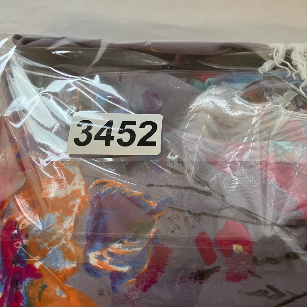 Umgee kimono Duster Sz Large Purple Floral Boho Festival Beach Tassels‎ Open - Picture 8 of 8